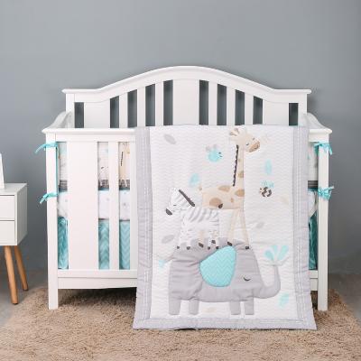 China Luxury Crib Bumper Cloth Baby Newborns Cute Folded Pieces Snuggle Sides Soft Nordic Bedding Protector Bed Sets for sale