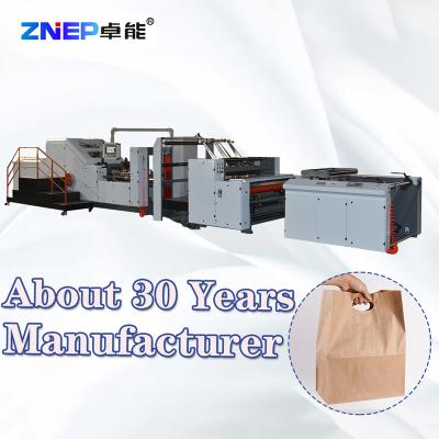 China Building Material Shops Machine Factory Square Bottom Paper Bag Paper Bag Making Machinery With Handle Patch for sale