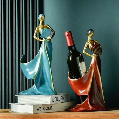 China Minimalist Creative Lightweight Luxury Beauty Resin Wine Rack for Wine Cabinet Decoration and Gift for sale