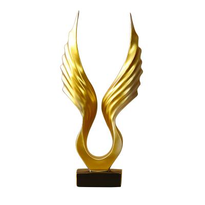 China Nordic modern resin sculpture angel wing decoration for living room decoration for sale