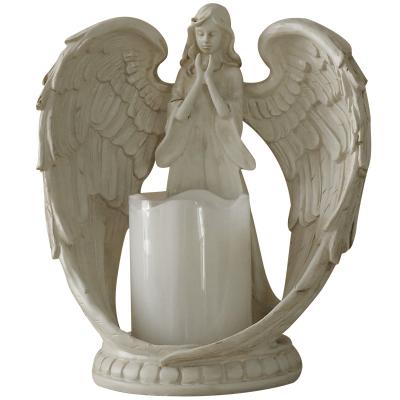 China Resin Modern Nordic Angel Candle Holder Living Room Bedroom Candlestick Christian Church Electronic Decoration for sale