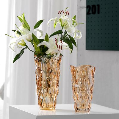 China Luxury Morden Crystal Glass Vase High Top Ornament Flower Arrangement Decorative Vase for sale