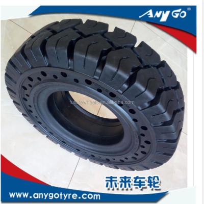 China ANYGO Brand 7.00-12 Model XZ18 Click Solid Rubber Tires With Side Hole For Reach Stackers Toyota for sale