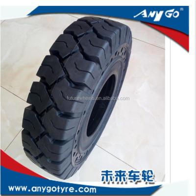 China ANYGO Brand 200/50-10 Model XZ18 Click Solid Rubber Tires With Side Hole For Reach Stackers Toyota for sale