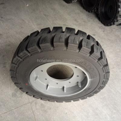 China Building Material Stores ANYGO Brand 10.00-20 Solid XZ06 Tire With Rim For Terex MHL340 for sale