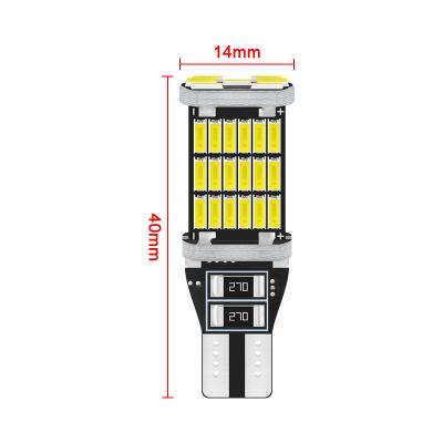 China Lighting Retrofit 45smd 4014 T15 LED Bulb Canbus LED Parking Light Car Reverse Backup Lamp Bulbs Led for sale