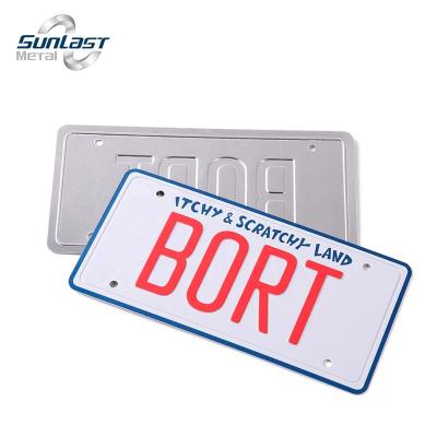 China Custom Aluminum Car Decoration Decoration License Plate Advertising Souvenir for sale