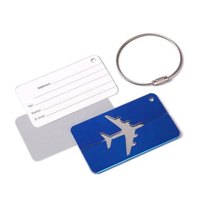 China Luggage Aluminum Alloy Metal Airplane Shape Luggage Tag Custom Suitcase Bag ID Tag for sale