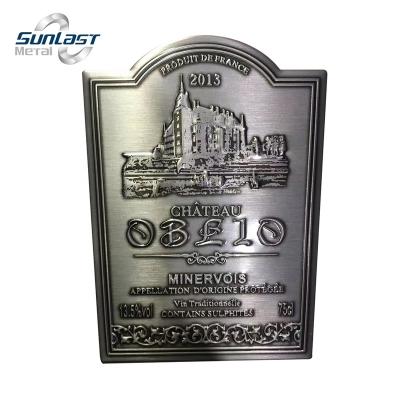 China Waterproof Hot Selling High Quality OEM Customized Metal Foil Wine Label for sale