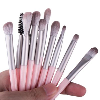 China Angular Blush 12Pcs Professional Custom Synthetic Eye Makeup Brush Hair Eyeshadow Concealer Pencil Eyebrow Fan Eyelash Brushes Kit for sale