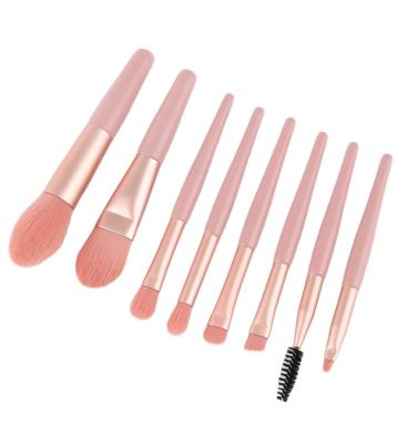 China Angular Blush 8PCS Mini Essential Travel Goat Hair Makeup Brush Set Customize brochas maquillajes beauty tools for sale