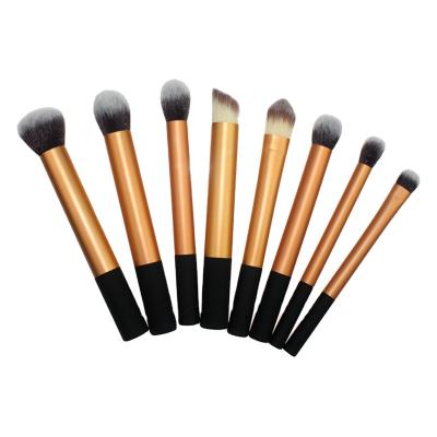 China Angular Blush Gold 8Pcs Makeup Brush Set Luxury Professional Makeup Brushes Private Label Custom Logo Powder Blush Contour Eyeshadow Kit for sale