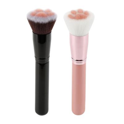 China Angular Blush Cat Paw Claw Foundation Powder Makeup Single Magnetic Makeup Brush Cute Pink Black Client Makeup Brush for sale