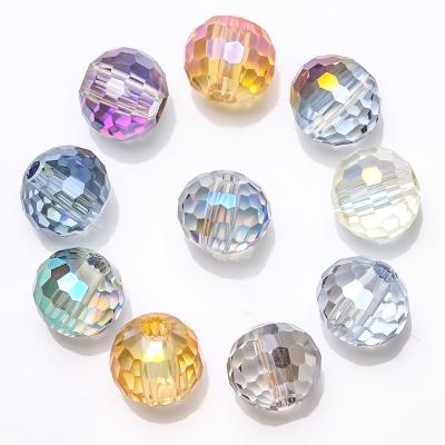 China Natural Stone Beads For Bracelets Capinhas Charm Faceted Round Glass Beads For Jewelry Making 14mm Symmetrical Crystal Beads For Necklace Decoration DIY Accessories 10pcs/bag for sale