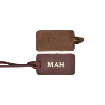 China Custom Luggage Tag Wholesale Monogram Classic Personalized Leather Luggage Tag for sale