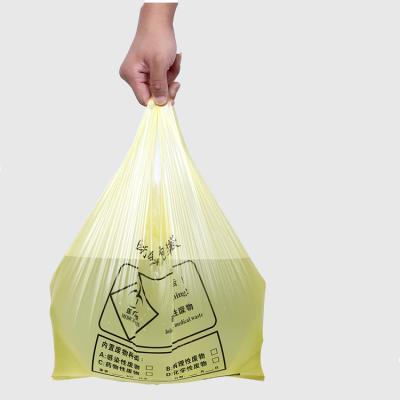 Cina High Quality Yellow Disposable Medical Waste Biohazard Biodegradable Garbage Bags For Hospital in vendita