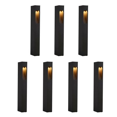 China Waterproof Led Bollard Light Lawn Patio Yard Walkway 2700K/3000K/4000K/5000K Low Voltage Path Lighting Square Aluminum Matte Black Garden Light for sale