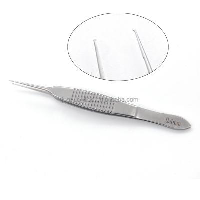 China Plastic Surgery Instruments 1x2 Ophthalmic Fine Soft Tissue Pinch Double Tissue Eyelid Surgical Forceps 0.4mm Teeth Surgical Forceps for sale