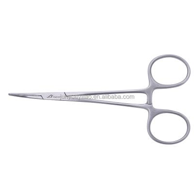 China Steel Locking Vet Tools Sensitive Mosquito Kelly Hemostat Forceps 125mm Cuved for sale