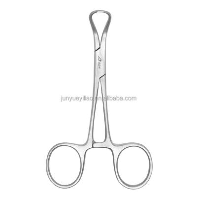 China Curved Steel 11cm Stainless Steel Surgical Forceps Backhaus Towel Dental Clamps for sale