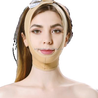 China Antibacterial Women's Shaper Liposuction Compression Garments Lower Jaw Lift Up Strap Facial Slimming Belt for sale