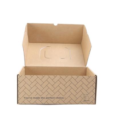 China Professional Suppliers CUSTOM Customized Logo Flute Food Packaging Disposable Corrugated Kraft Take Away for sale