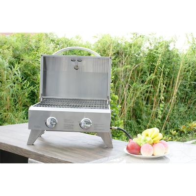 China HGG2012U HOT SALE 2 BURNER STAINLESS STEEL HOME&OUTDOOR Adjustable PORTABLE BBQ GRILL for sale