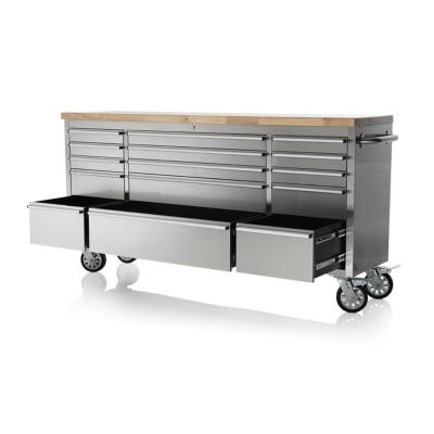 China Tool Box Stainless Steel Tool Cabinet on Wheels Workshop Garage Metal Tool Cabinet Metal Storage Cabinet / Tool Trolley Tool Trolley with Handle and Wheels for sale