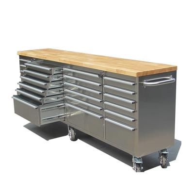 China Size Quality Stainless Steel Rubber Wood Material Tool Cabinet,Cabinet Type Steel Tool Box With Drawers for sale