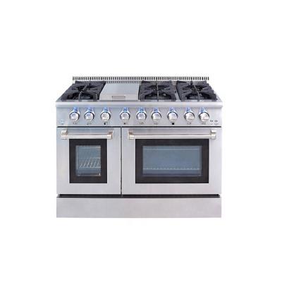 China Convection Cook Standing 48 Inch Range of Use Gas Range with Double Oven Blue Flame Best Flame Gas Stove for sale