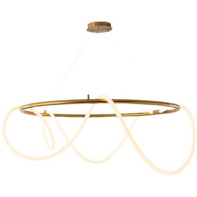 China Contemporary Modern Line Creative Fixture Zhongshan Guzhen Metal Chandelier Decor Living Room Bedroom Dining Room Pendant Lamp LED for sale