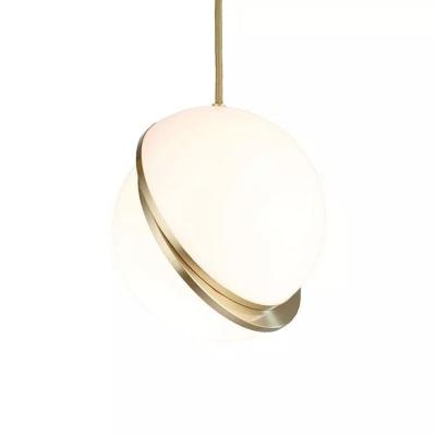 China The Modern Ceiling Light Colorful Contemporary White Glass Ball Shade Ceiling Light Gold Decorative Shading for sale