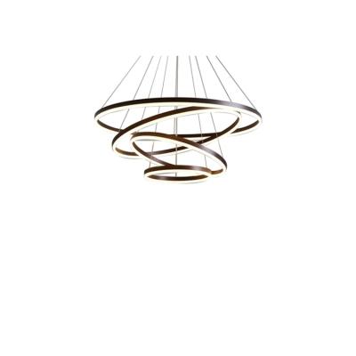 China Large Contemporary Led Chandelier Brown 4 Ring Acrylic Chandelier Home Decor Lamp for sale