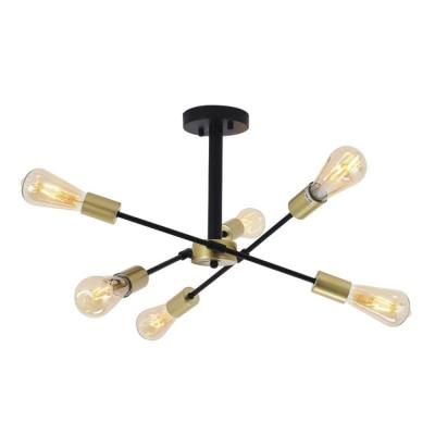 China Modern Chandeliers Brushed Brass Industrial Ceiling Light Fixture Mid Century Pendant Lighting For Living for sale