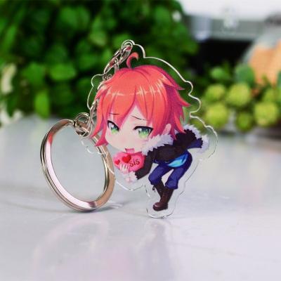 China Promotional Gifts Key Chain Customized CMYK Printing Acrylic Charm Key Chain Cartoon Keychain for sale