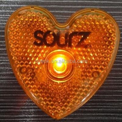 China Led LED Pin Turn Signal Badge, Turn Signal Badge, Heart Shape Pin Badge for sale