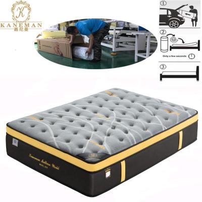 China Foldable Luxury Cool Gel Memory Foam Pocket Spring Mattress Vacuum Roll Up Box for sale