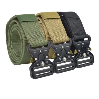 China Durable Nylon+Metal Webbing Outdoor Adjustable Nylon Belt Army Tactical Belt With Metal Buckle for sale