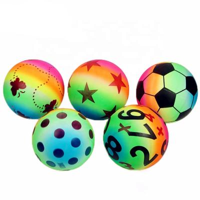 China Sports Toy Hot Sale Cheap Logo Printing Rainbow PVC Toy Ball Beach Tennis Ball for sale