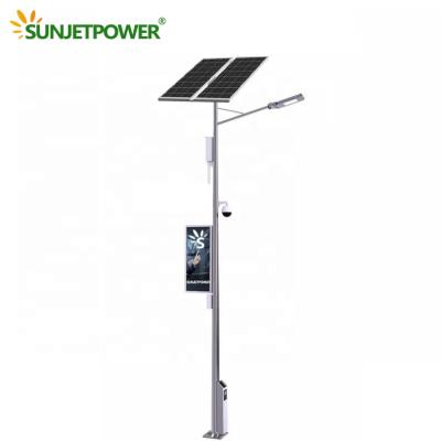 China ROAD MPPT Smart Solar Street Light With LED Display Solar Panel AD CCTV And Advertising Camera Solar Panel for sale