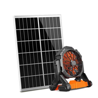 China Mini Solar Fans Home Outdoor Portable Rechargeable Portable Using 25W Solar Panel Rechargeable Solar Powered Fans for sale