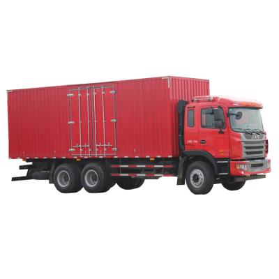 China Chinese Brand New 10 Wheel Corrugated Iron Tile Box Truck 20 Ton Delivery Van Truck 220hp Mid Size Closed Truck Te koop