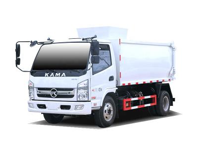 China KAMA Hotels Sanitation Using 4 Ton Waste Bin Side Truck Garbage Collection And Transport Loading Truck for sale