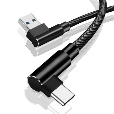 China Hot Sale Colorful Quick Charging Fast Charging Durable 2.4A Braided 90 Degree Right Angle Usb Data Cable for sale