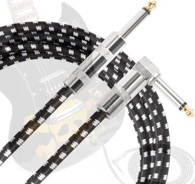 China GUITAR Guitar Cable 6.35mm Nylon Braided Musical Instrument Electronic Guitar Audio Cable for sale