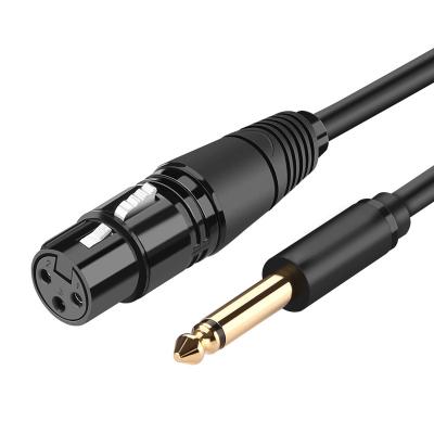 China Transmission Lossless Gold Plated 6.35mm TRS Audio Jack To XLR DMX Cable for sale