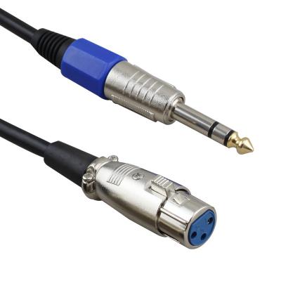 China Canon Audio Jack XLR 3 PIN Female To TRS 6.35mm Custom Microphone Shiled Speaker 1/4 Inch DMX Cable for sale