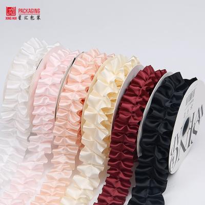 China Sustainable Lotus Lace Wave Ribbon Flower Bouquet Wrap Drape Ribbon Gift Wrap for sale