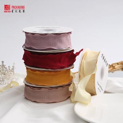 China Sustainable Polyester Ribbon Lace Drape Ribbon Flower Bouquet Decoration Ribbon Gift Packaging DIY Decoration for sale