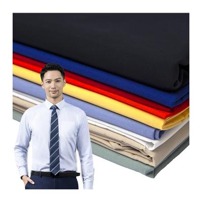 China High Quality Shrink-Resistant Shirt Fabric Supplier Lightweight Soft Plain Dyed Polyester Cotton Blended Woven Linen Fabric For Poplin Shirts for sale